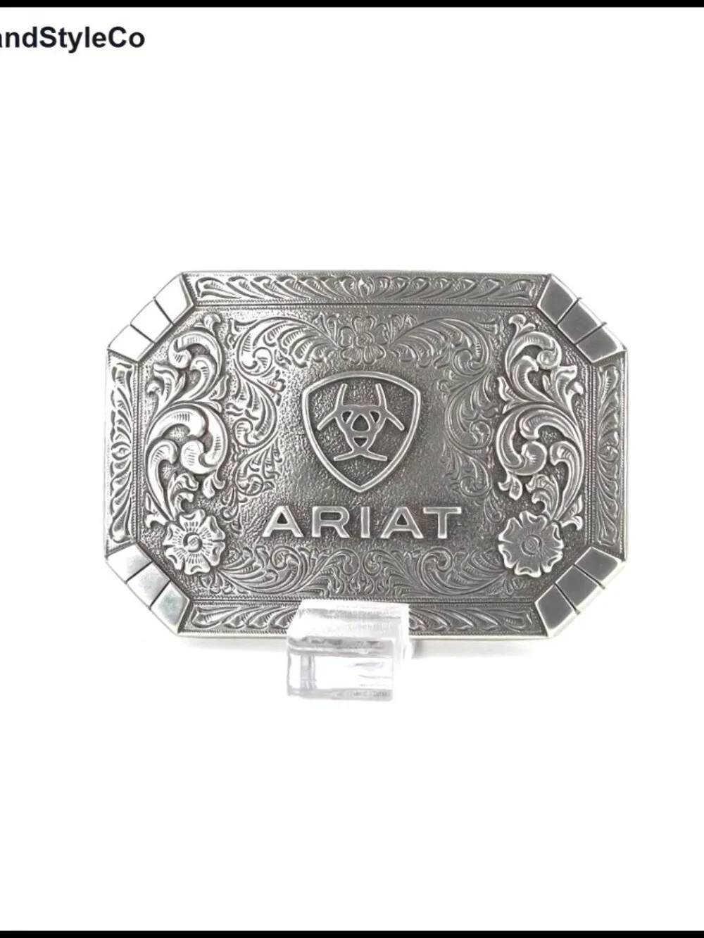Western Floral Engraved Rectangle Belt Buckle for Women's Belts